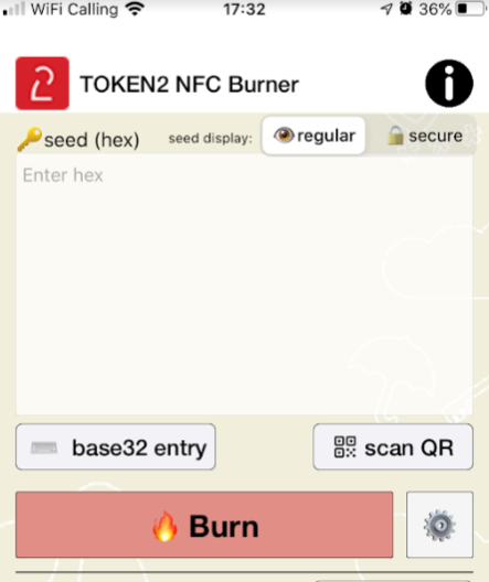 iOS NFC Burners for single profile Token2 programmable tokens