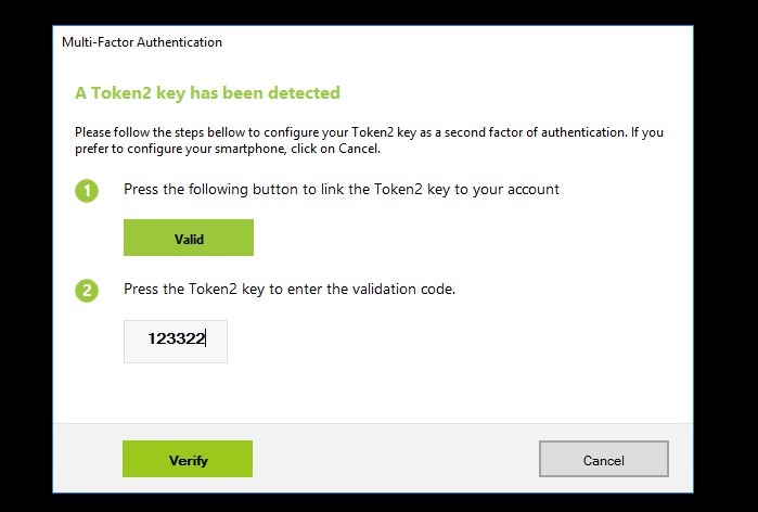 Enrolling and using Token2 USB Security keys with UserLock MFA