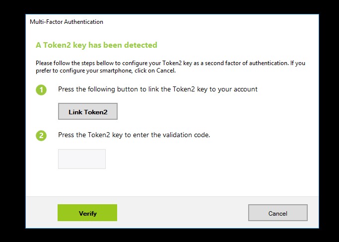 Enrolling and using Token2 USB Security keys with UserLock MFA