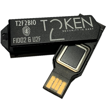 Token2 T2F2-Bio  FIDO2.1, U2F and TOTP Security Key with Fingerprint protection